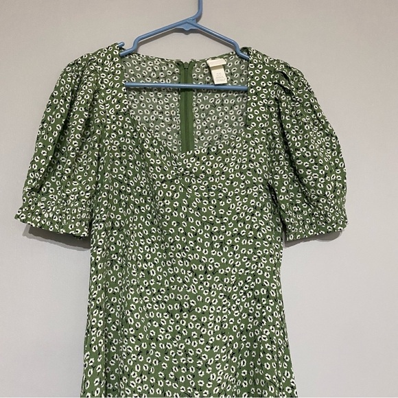 H&M Square Neck Floral Midi Dress Size XS - Picture 4 of 14